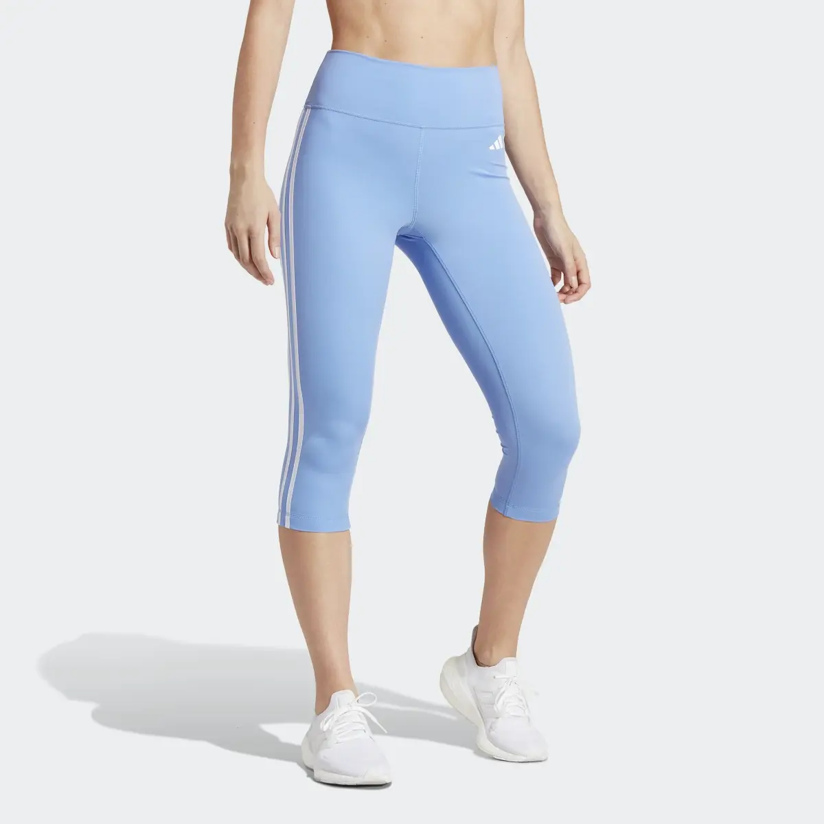 Adidas Train Essentials 3-Stripes High-Waisted 3/4 Leggings. 1