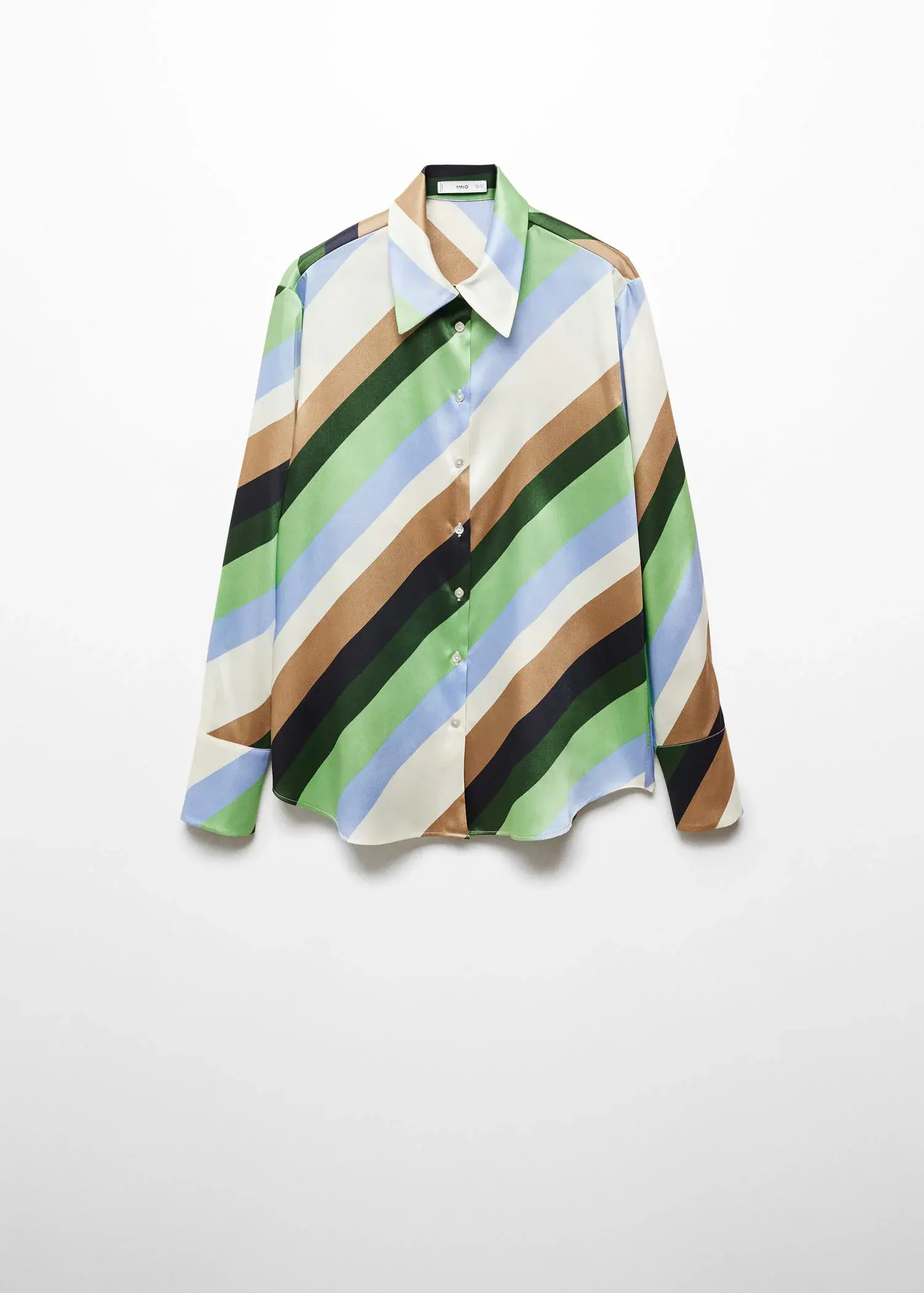 Mango Satin striped shirt. 1