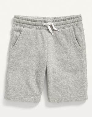 Fleece Jogger Shorts for Boys (At Knee) gray