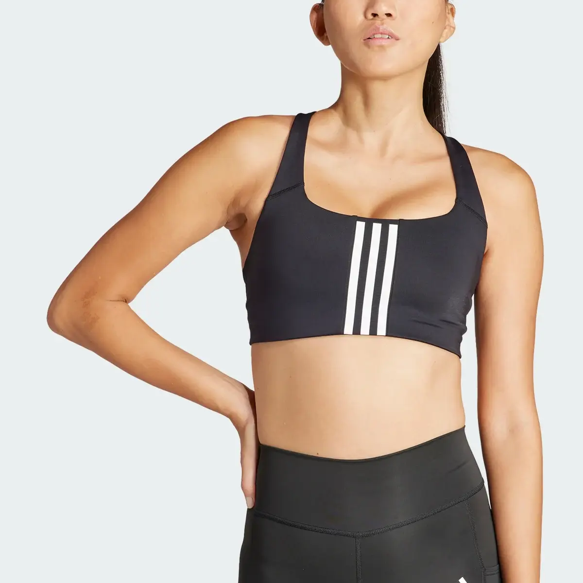 Adidas Brassière de training Powerimpact 3 bandes Maintien moyen. 1