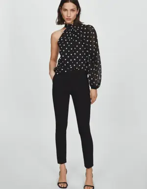 Asymmetrical printed blouse