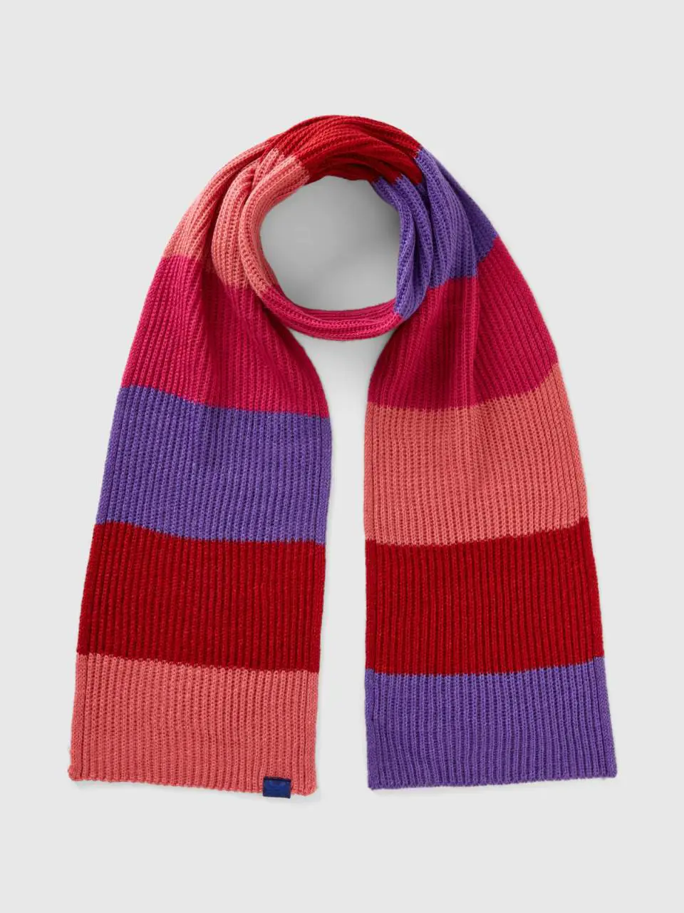 Benetton scarf with multicolor stripes. 1