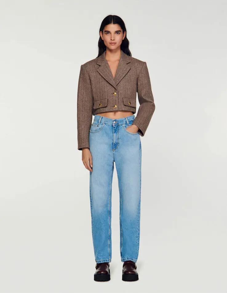 Sandro Structured cropped jacket Login to add to Wish list. 1