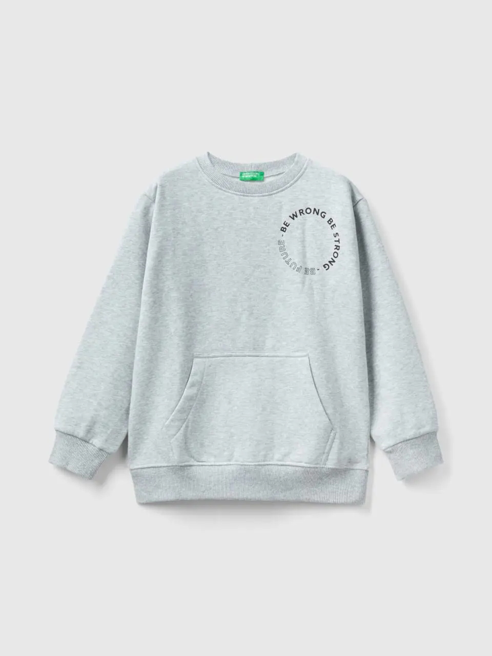 Benetton warm regular fit sweatshirt with print. 1