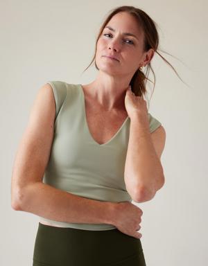 Athleta Transcend Crop Tee green