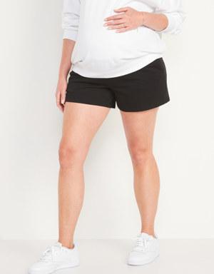 Old Navy Maternity Foldover-Waist Shorts -- 3-inch inseam black