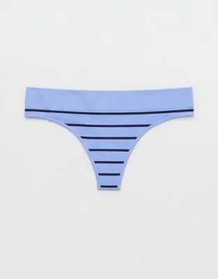 American Eagle Superchill Seamless Stripe Thong Underwear. 1