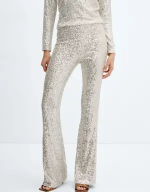 Mango Sequin flared trousers