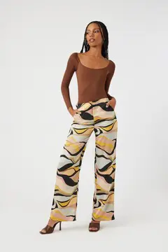 Forever 21 Forever 21 Satin Abstract Print Wide Leg Pants Black/Multi. 2 Forever 21 Forever 21 Satin Abstract Print Wide Leg Pants Black/Multi. 2