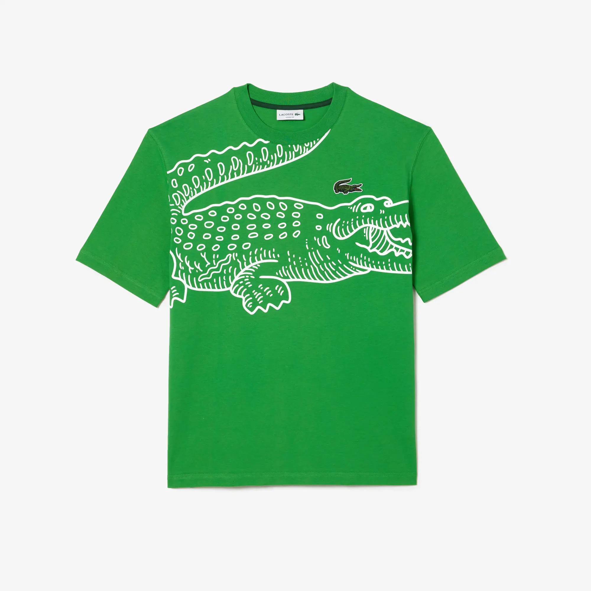 Lacoste Men’s Loose Fit Crocodile Print Crew Neck T-Shirt. 2