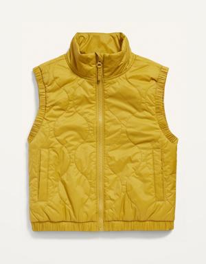 Cropped Quilted Vest for Girls green