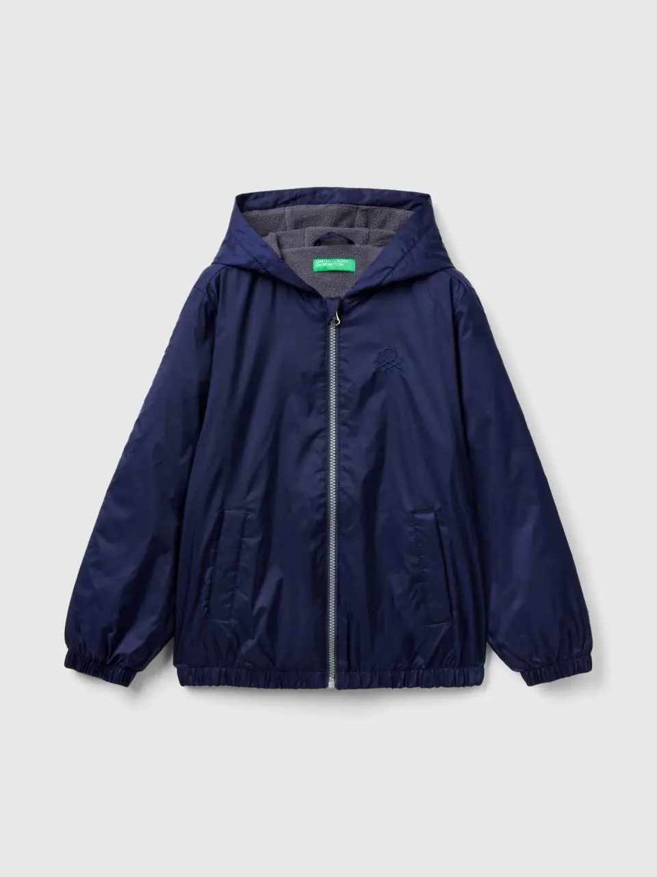 Benetton nylon jacket with zip and hood. 1