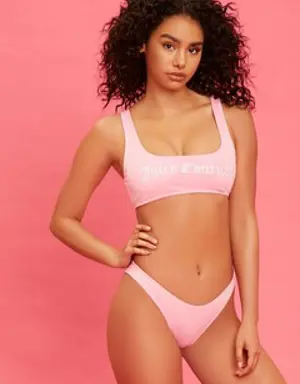 Forever 21 Ribbed Juicy Couture Bikini Bottoms Pink