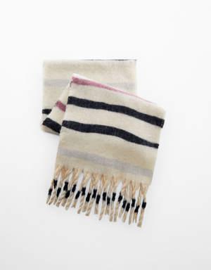 Tricolour striped scarf