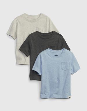 Gap Toddler 100% Organic Cotton Mix and Match T-Shirt (3-Pack) blue