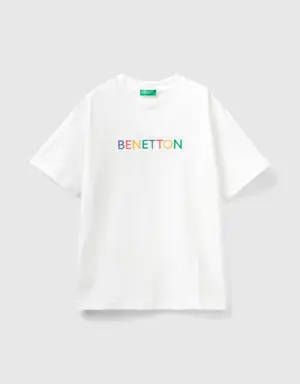 white t-shirt with embroidered logo