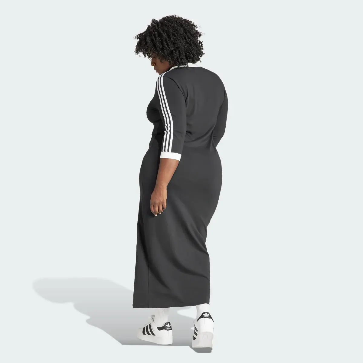 Adidas Adicolor Classics 3-Stripes V-Neck Maxi Dress (Plus Size). 3