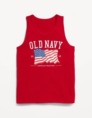Logo-Graphic Flag Tank Top for Boys red