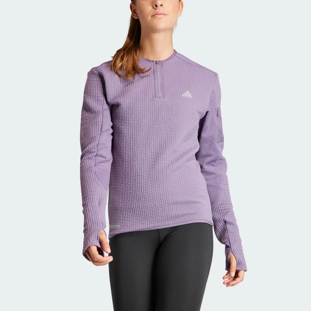 Adidas Ultimate Conquer the Elements COLD.RDY Half-Zip Running Shirt. 1