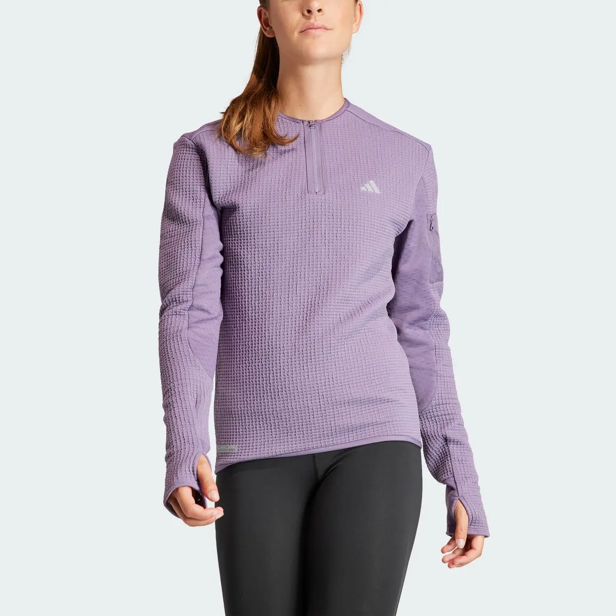 Adidas Sweat-shirt de running demi-zip Ultimate Conquer the Elements COLD.RDY. 1