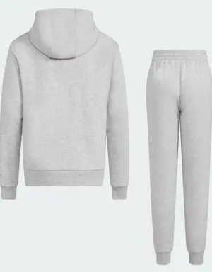 Two-Piece Heather Long Sleeve Hooded Pullover & Elastic Waistband Jogger Set