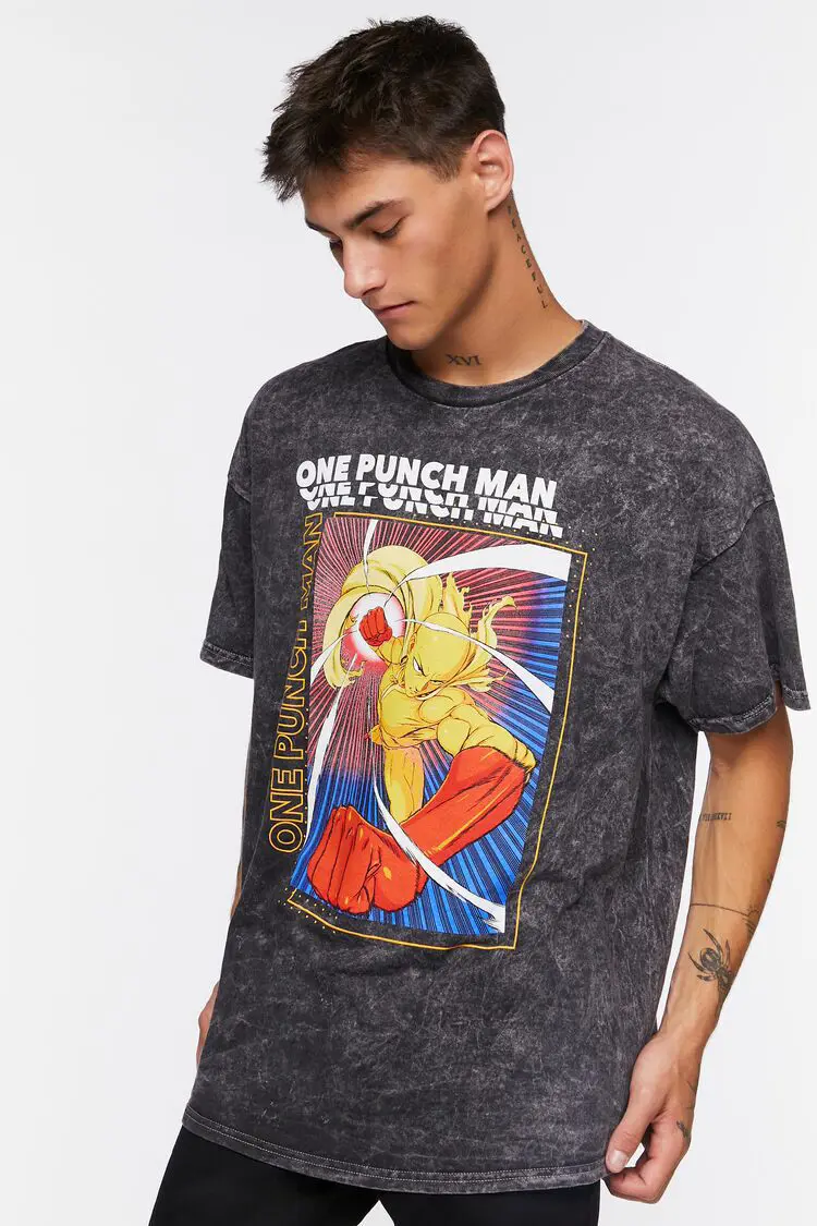 Forever 21 Forever 21 One Punch Man Graphic Tee Black/Multi. 1