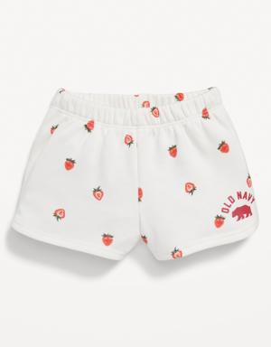 French Terry Logo-Graphic Dolphin-Hem Shorts for Baby pink