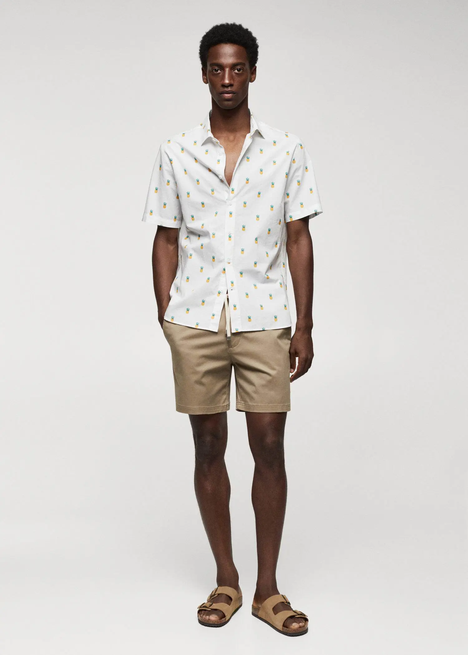 Mango 100% cotton shirt with pineapple print. 2