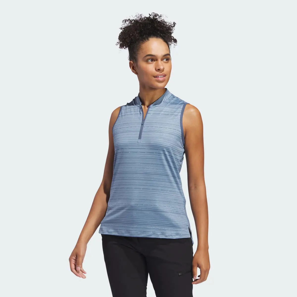 Adidas Women's Ultimate365 Stripe Sleeveless Polo Shirt. 1