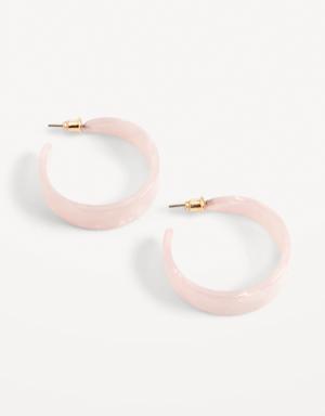 Gold-Plated Acetate Hoop Earrings for Women yellow