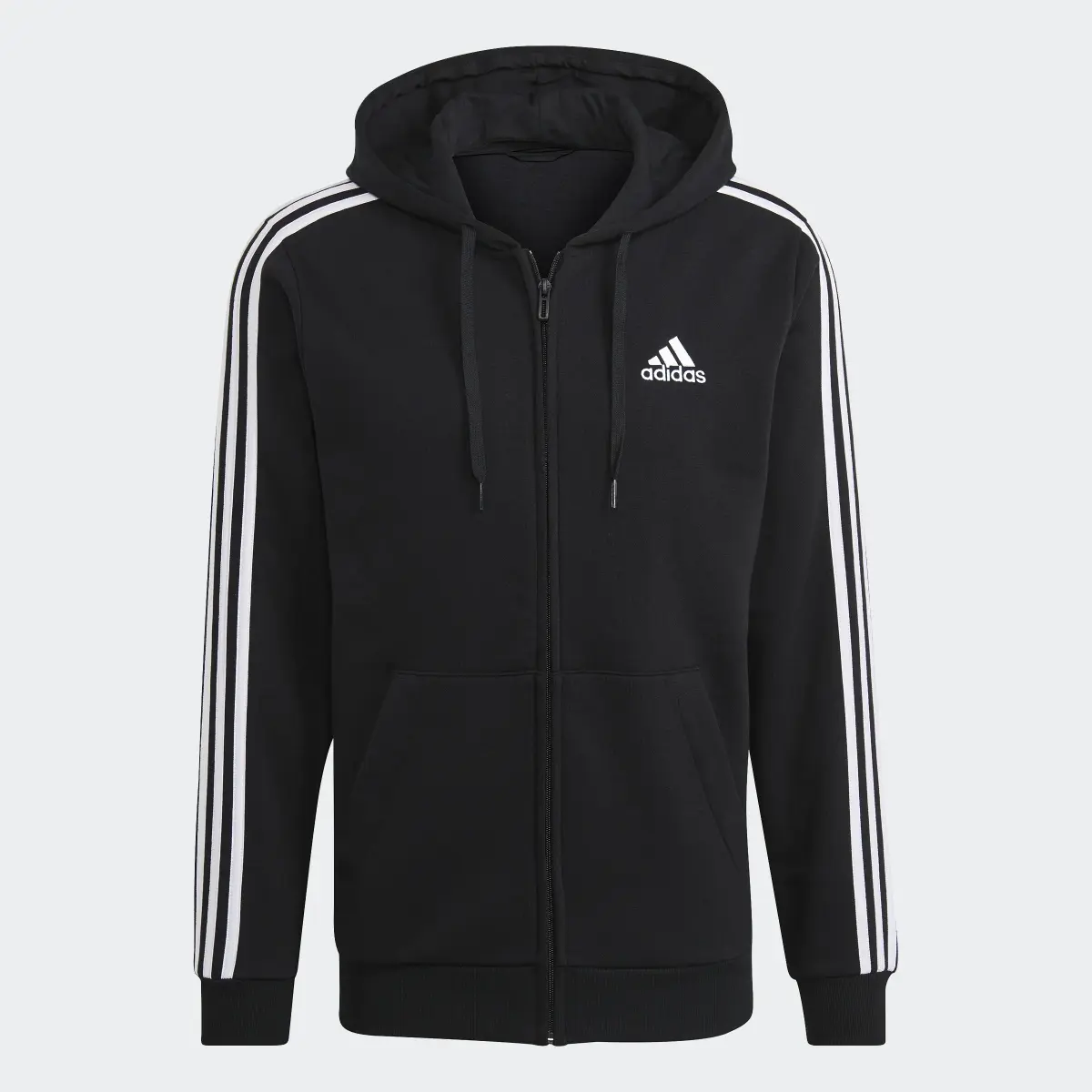 Adidas Essentials Fleece 3-Stripes Full-Zip Hoodie. 1