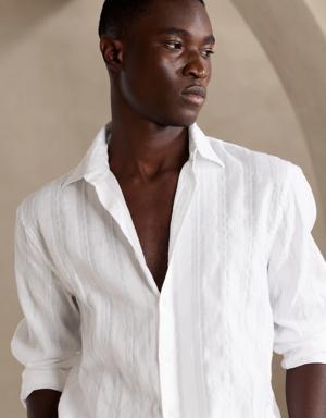 Milo Linen-Blend Shirt white