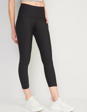 High-Waisted PowerSoft Crop Leggings for Women black