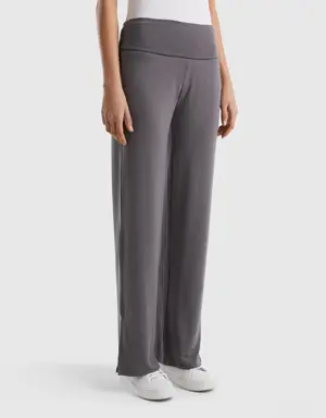 flowy high-waisted trousers