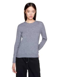 Gray crew neck sweater in Merino wool