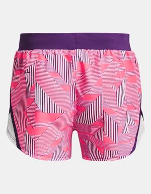 Girls' UA Fly-By Printed Shorts