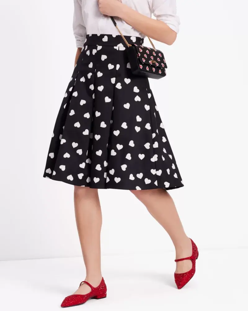 Kate Spade Scattered Hearts Midi Skirt. 3