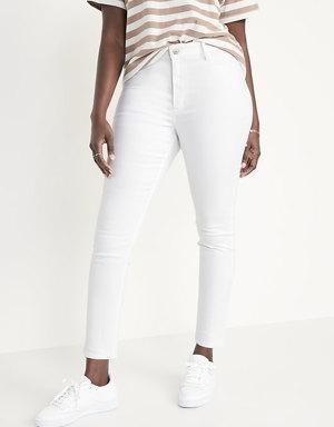 High-Waisted Wow Super-Skinny White Ankle Jeans for Women