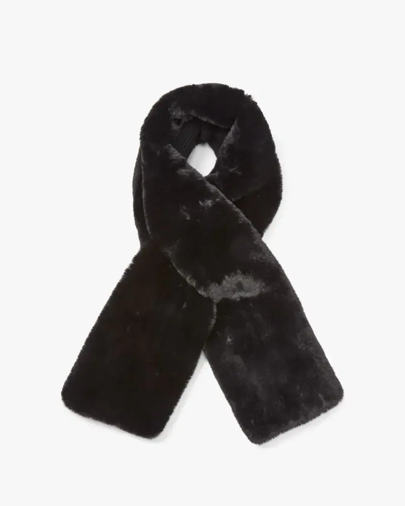 Kate Spade Faux Fur Pull-Through Scarf. 2