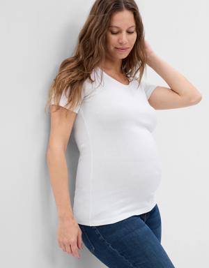 Maternity Modern Crewneck T-Shirt white