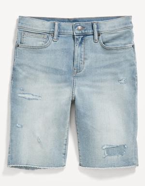 Slim 360° Stretch Ripped Cut-Off Jean Shorts for Boys (At Knee) multi