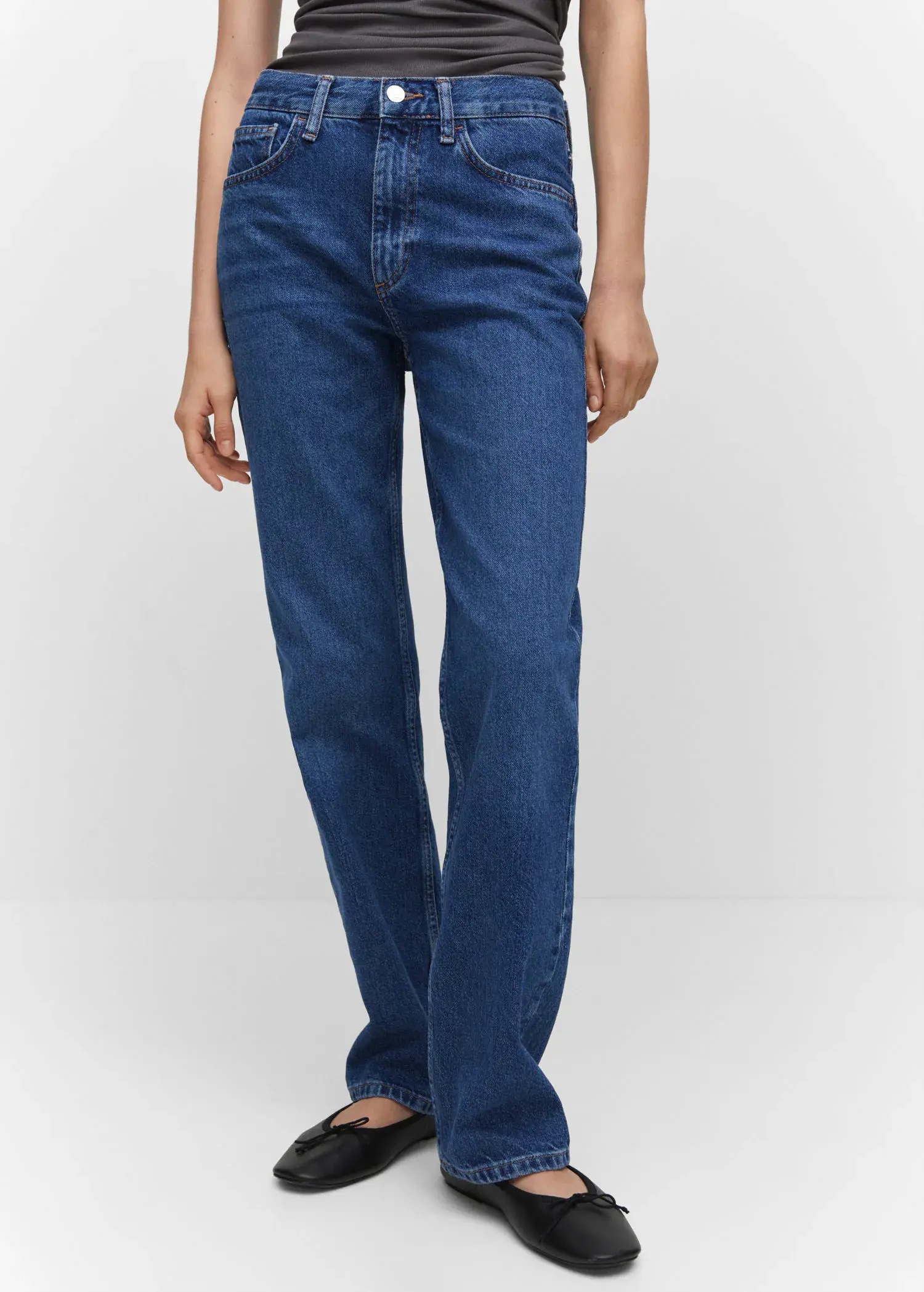Mango Mid-rise straight jeans. 1