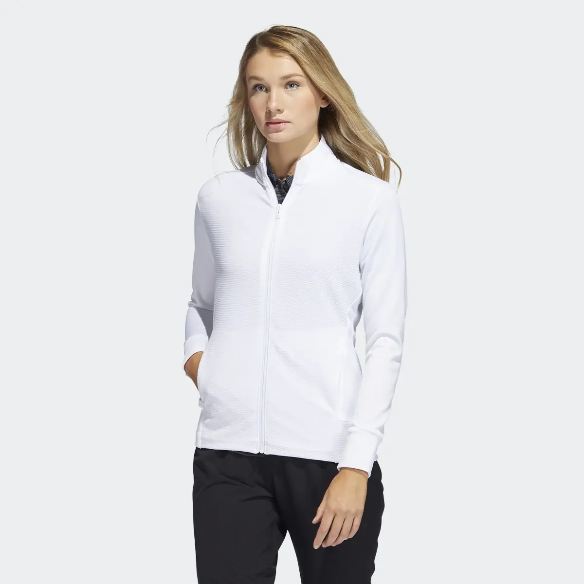 Adidas Textured Full-Zip Golf Jacket. 2