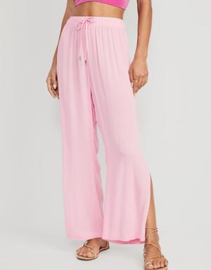Old Navy High-Waisted Lightweight Wide-Leg Cover-Up Pants for Women pink