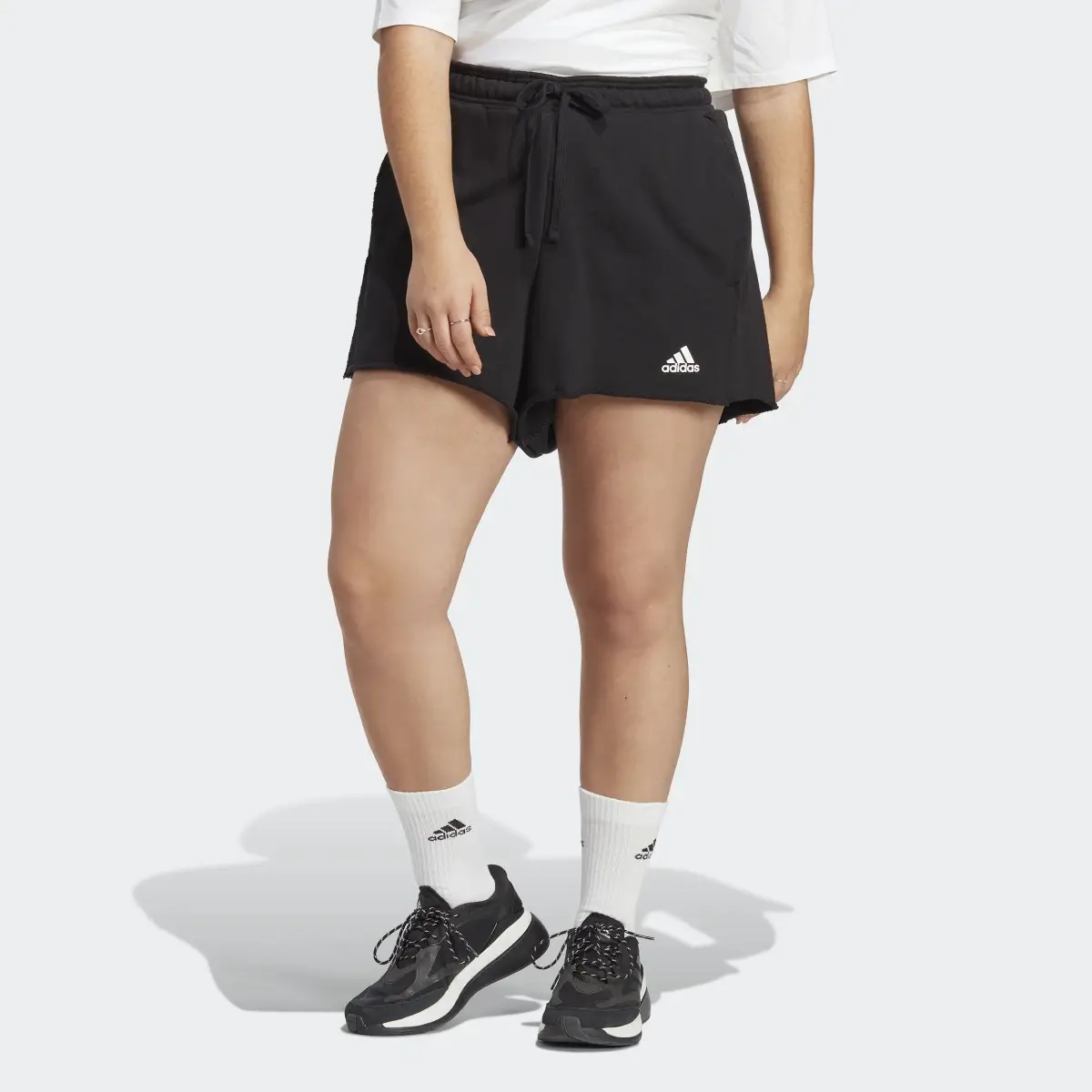 Adidas Collective Power High-Rise Relaxed Shorts (Plus Size). 1
