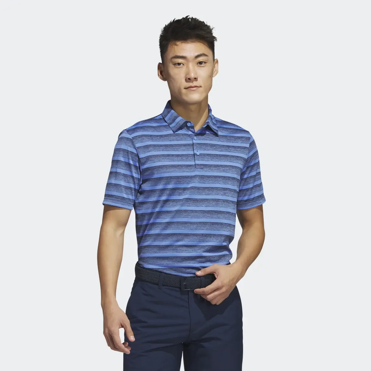 Adidas Two-Color Striped Polo Shirt. 2