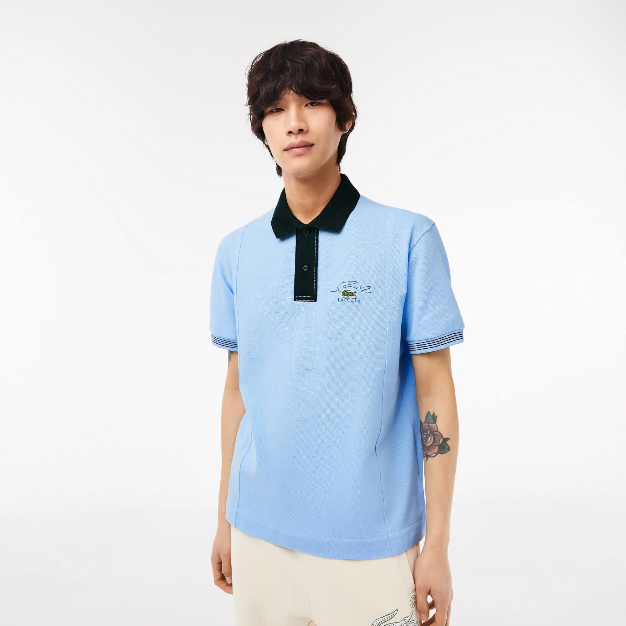 Lacoste Men’s Two-Tone Organic Cotton Polo. 1