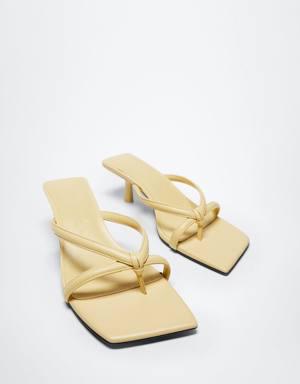 Structured leather sandals