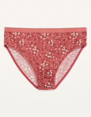 High-Waisted Mesh Bikini Underwear for Women red