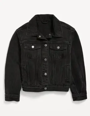 Jean Trucker Jacket for Girls black